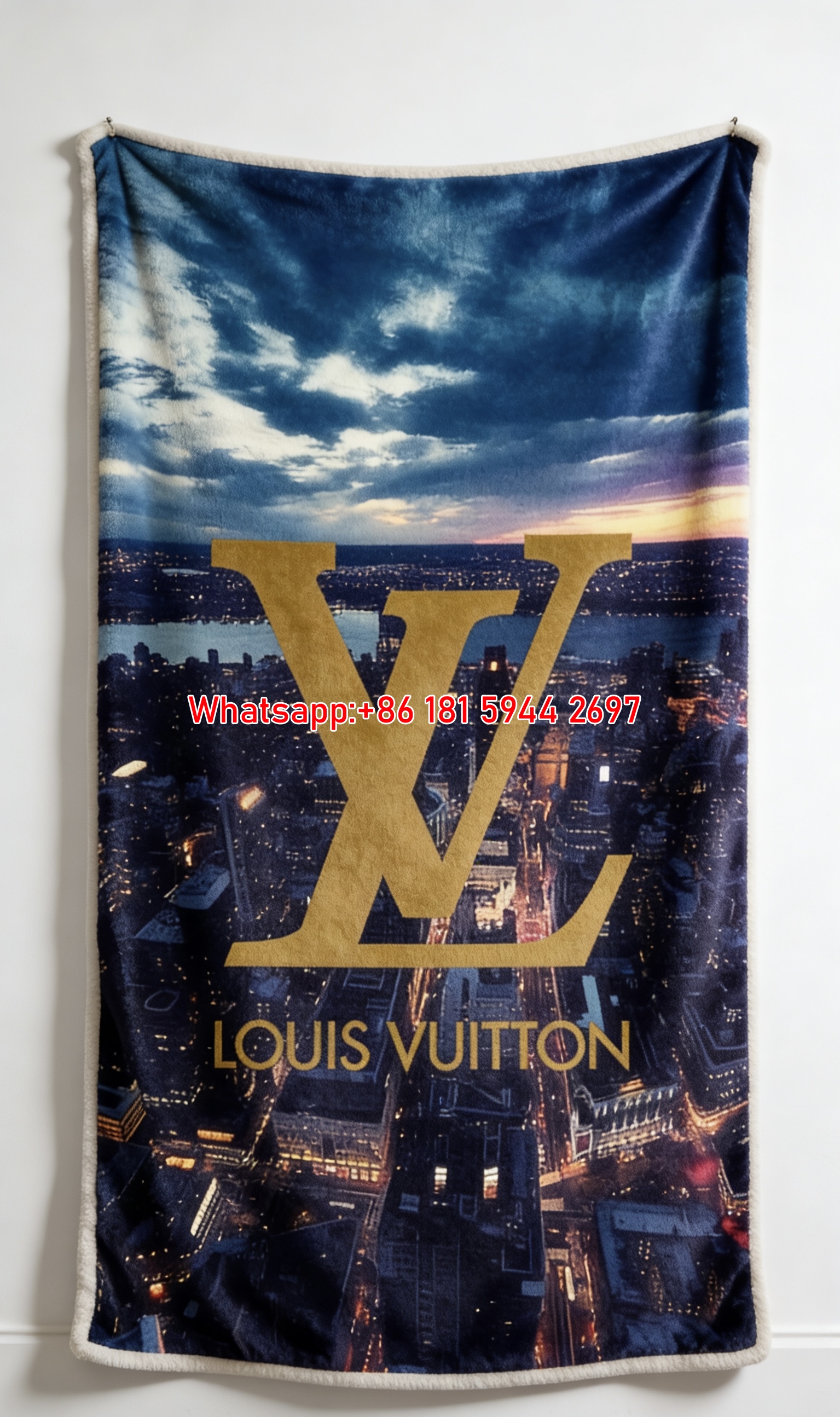 LV City Nightscape Blanket Urban LV Monogram Throw 131
